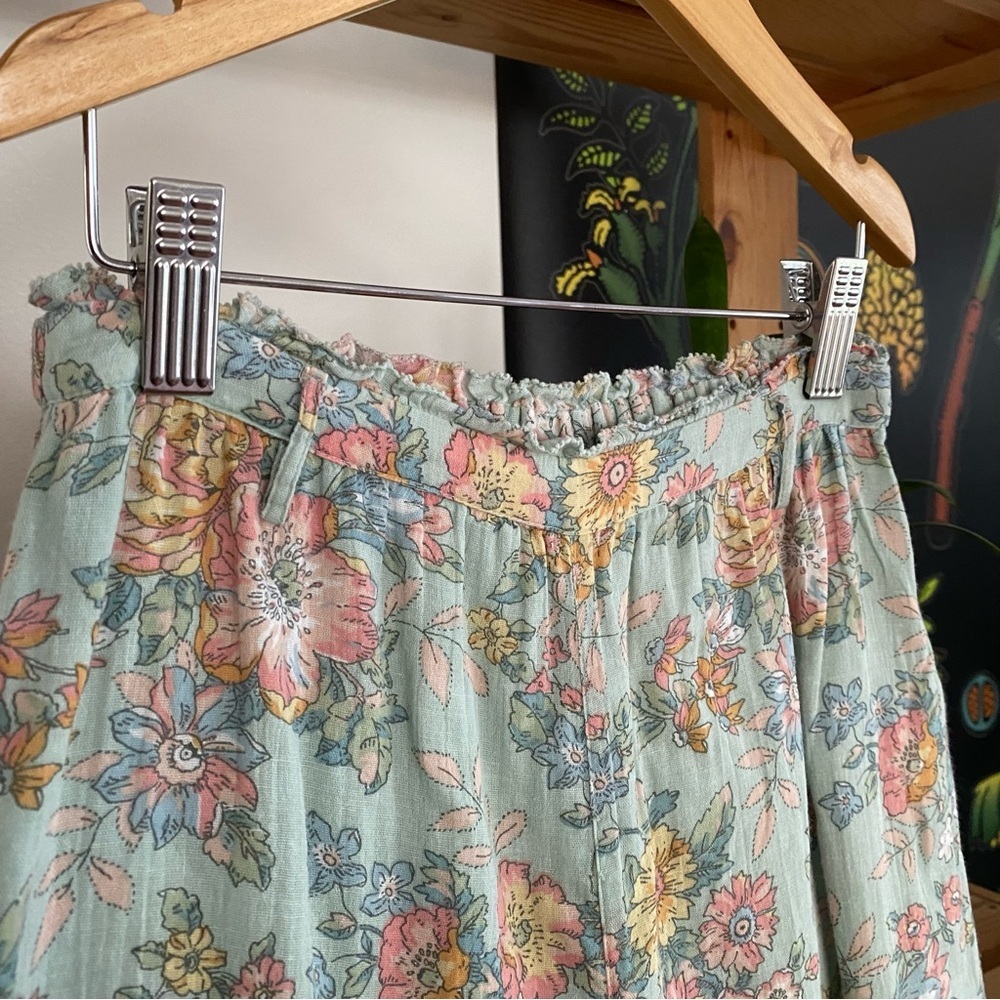Louise Misha Blue Pink Floral Print Amandine Wide Leg Gauze Cotton Pants 10 - Picture 5 of 14